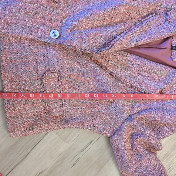 The Limited Pink Tweed Bouclé Blazer Jacket - Picture 5 of 6